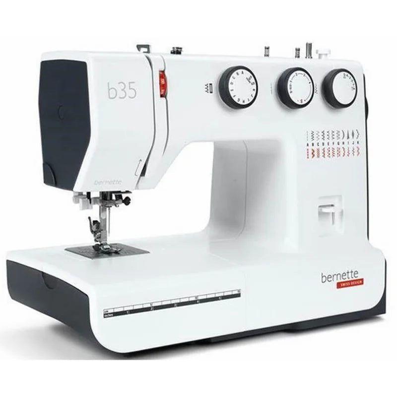 bernette B35 Nähmaschine in Weiß mit roten Akzenten