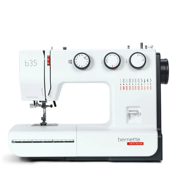 bernette B35 Nähmaschine in Weiß mit roten Akzenten