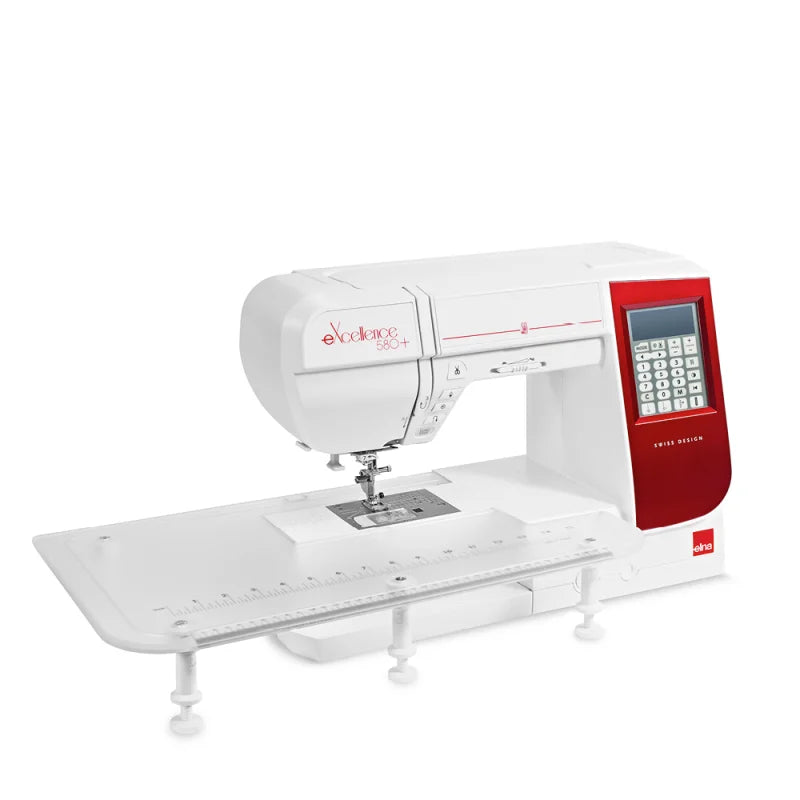 Bedienfeld der Elna eXcellence 580+ mit Geschwindigkeitsregler