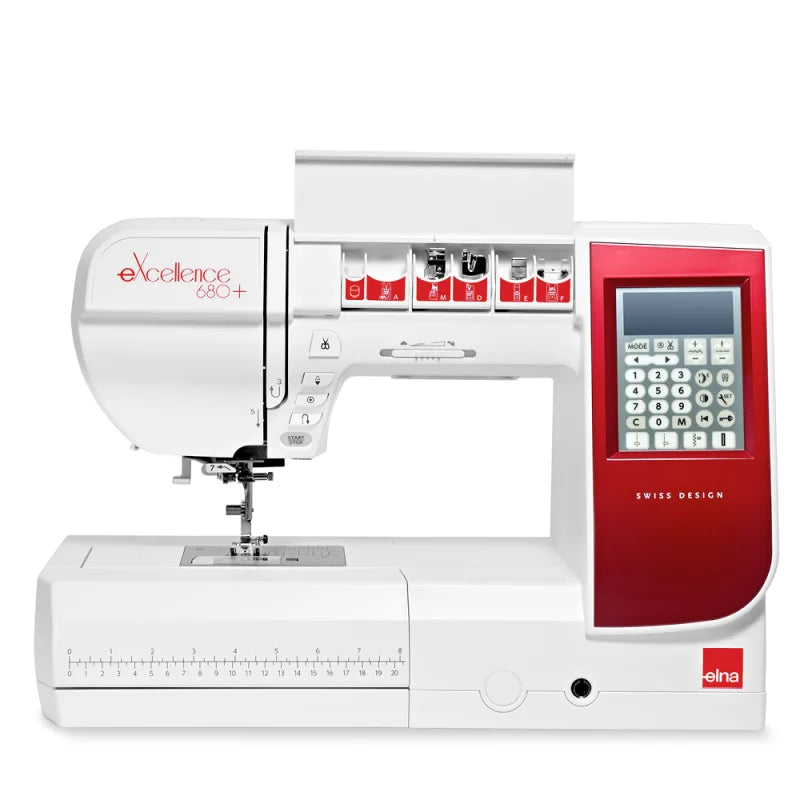 Elna eXcellence 680+ Nähmaschine mit großem Bedienfeld und Direktwahl