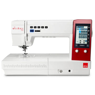 Elna eXcellence 782 – Frontansicht der Nähmaschine mit Farb-Touchscreen