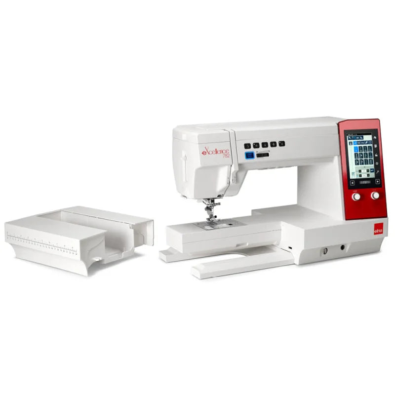 Elna eXcellence 782 – Frontansicht der Nähmaschine mit Farb-Touchscreen